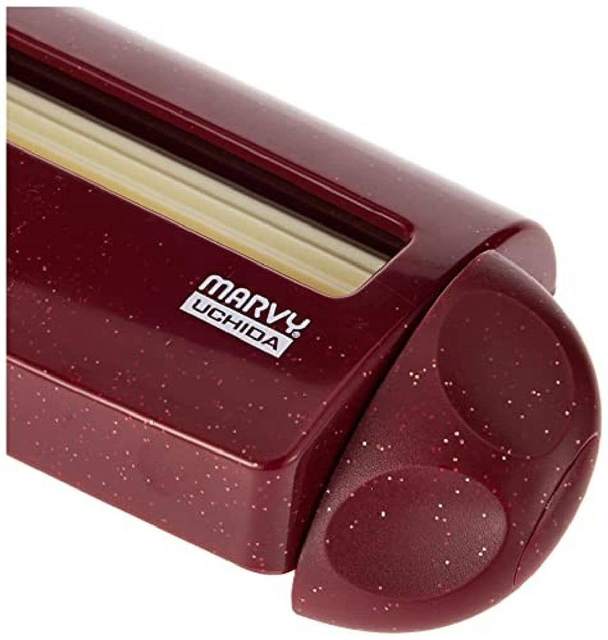 Marvy Uchida paper crimper with maroon handle and branded roller front