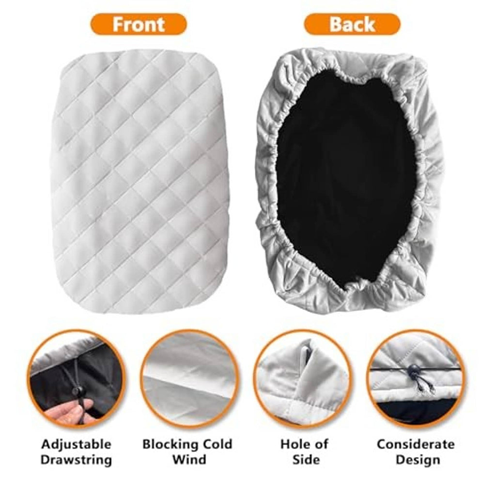 Indoor air conditioner cover front and back view with gathered opening and drawstring.