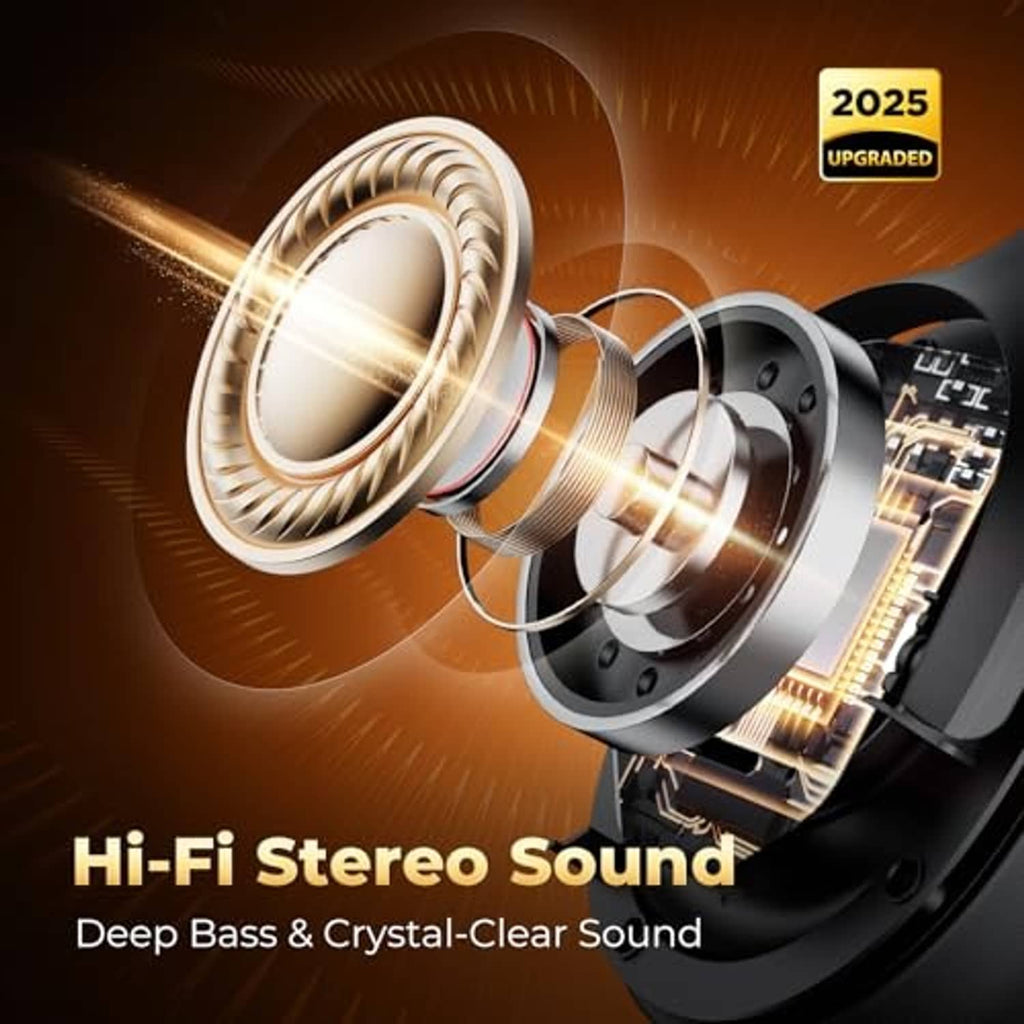 Black over-ear headphones with exposed internal speaker driver and wiring detail