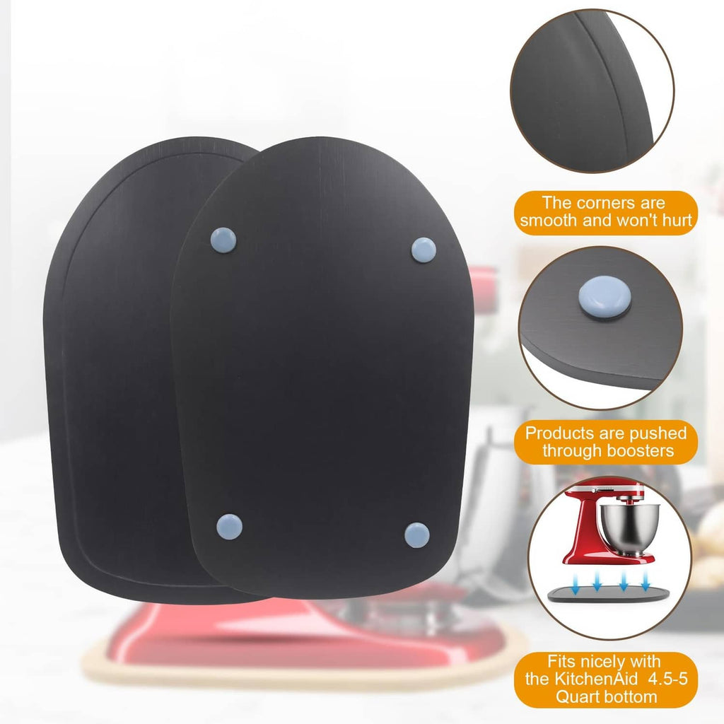 Black mixer slider pad with corner nubs for KitchenAid tilt-head