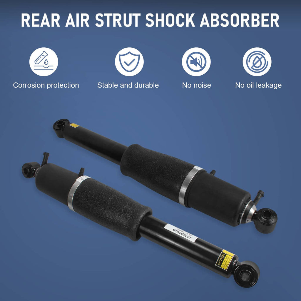 Rear air strut shock absorbers, two black units with metal mounting ends.