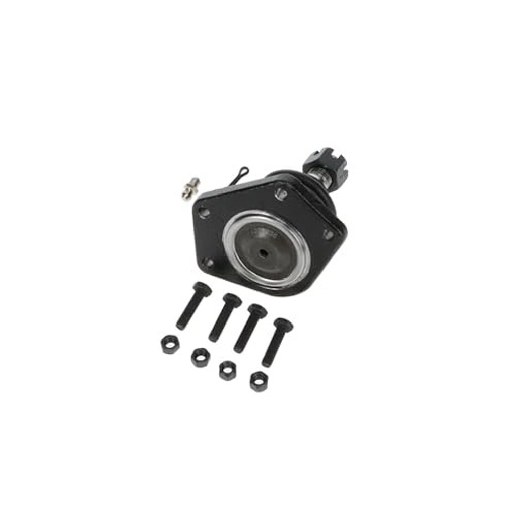 Front upper suspension ball joint with circular mounting plate and included bolts, nuts, and clips