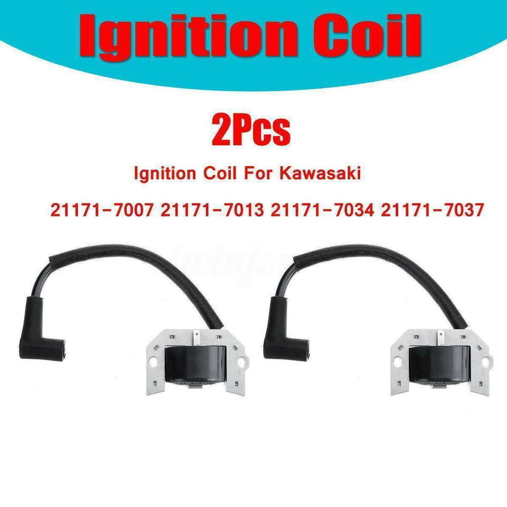 2-pack ignition coils with black wire leads and gray metal mounting brackets