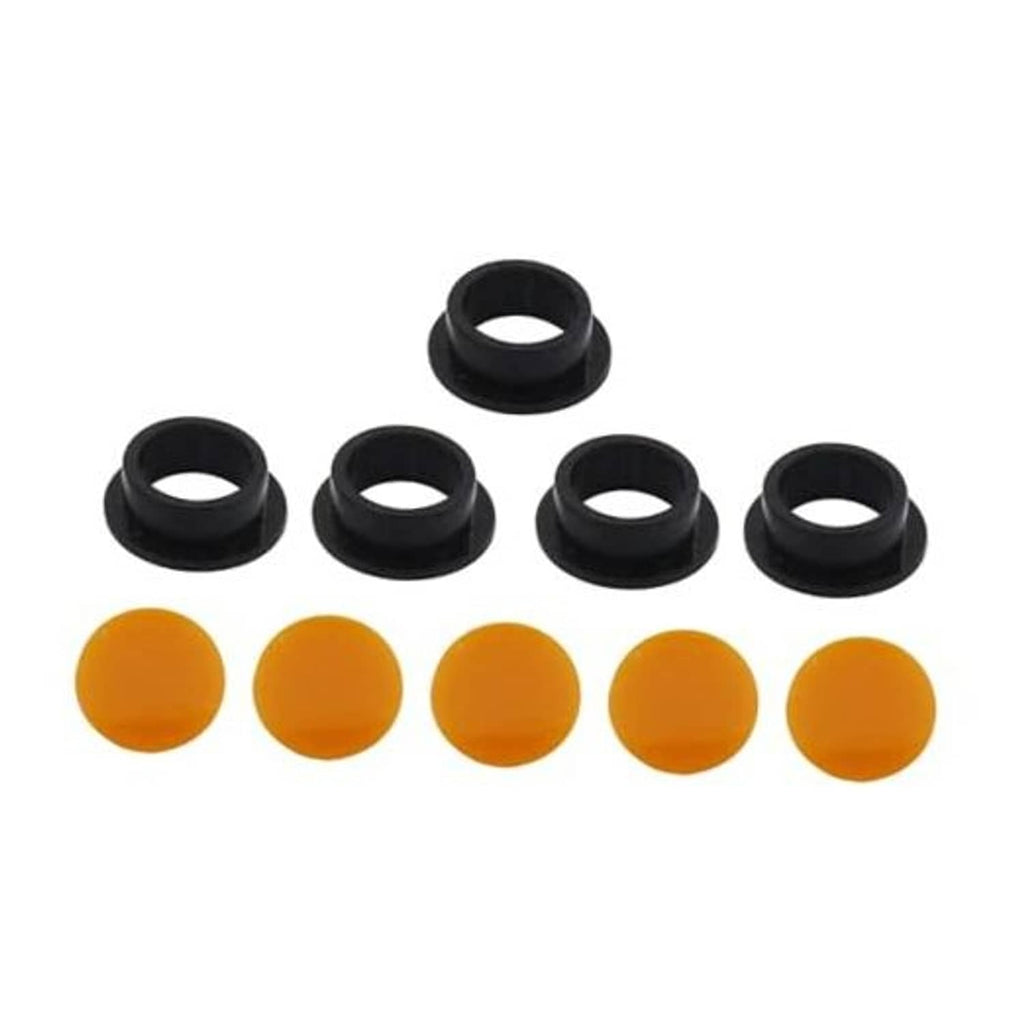 Transmission pressure switch rebuild kit with black rubber rings and orange discs