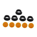 Transmission pressure switch rebuild kit with black rubber rings and orange discs