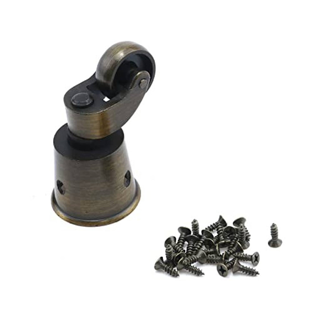 Bronze caster furniture leg with mounting bracket and included screws