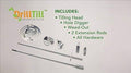 3-in-1 drill till kit parts: tilling head, hole digger, weed-out rods, hardware