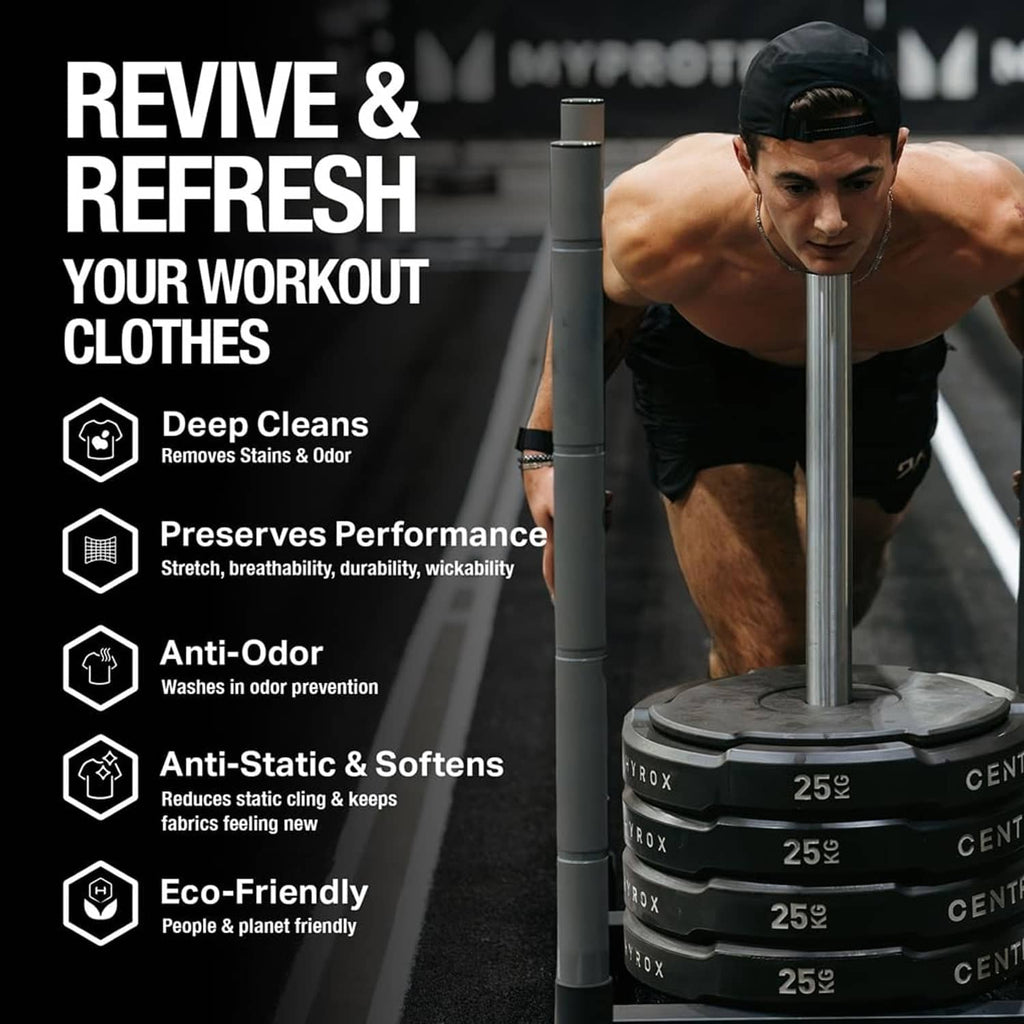 HEX Performance detergent packs for reviving and refreshing workout clothes