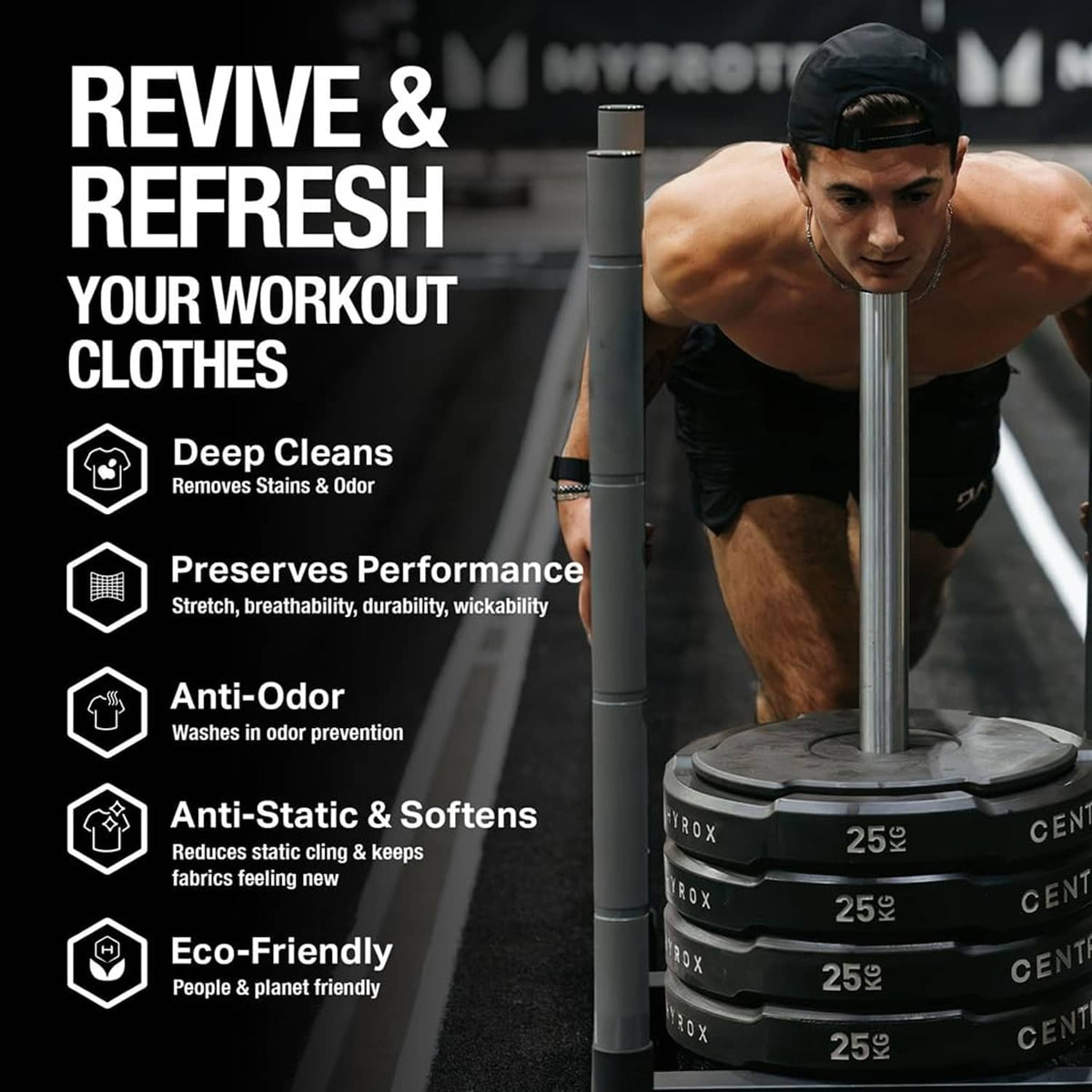 HEX Performance detergent packs for reviving and refreshing workout clothes