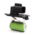 Engine cooling fan motor relay assembly with black housing and green resistor