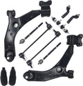 Front suspension control arm kit with ball joints, tie rods, and sway bar links
