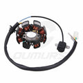 Ignition stator magneto assembly with copper coils and black wire harness connectors
