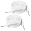 White woven 3/4in shoe laces, two rolls with plastic aglets