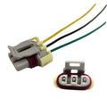 Crankshaft sensor wiring harness connector with gray plug and three-pin socket, colored leads