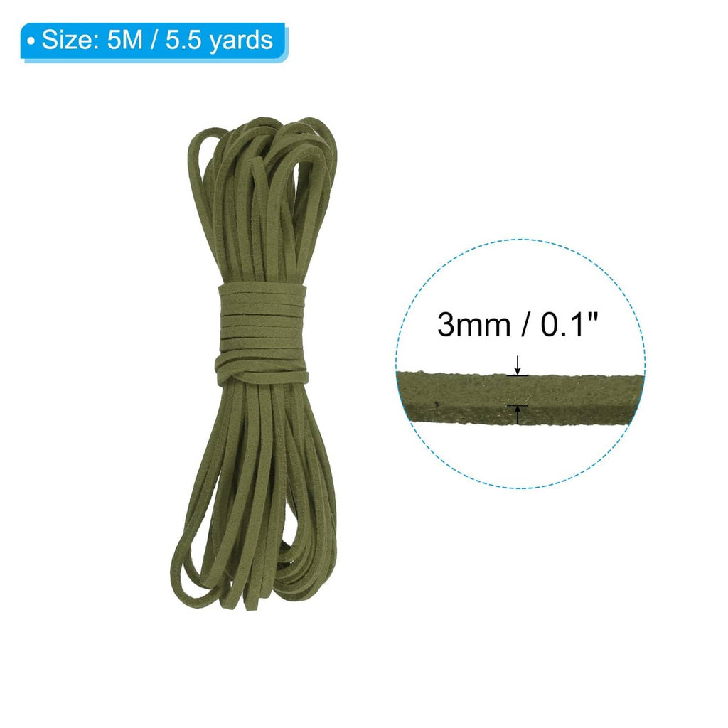 3mm faux suede leather cord bundle in dark green