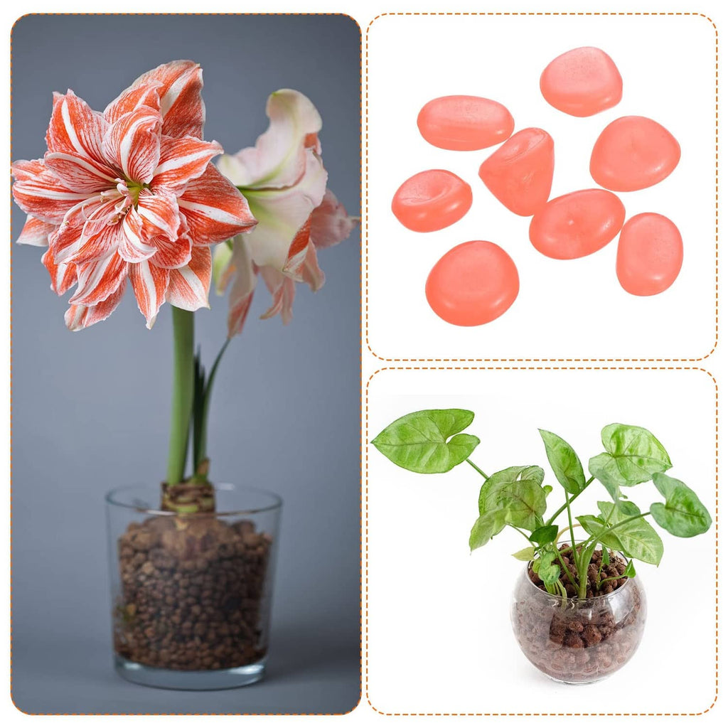 Orange glow rocks pebbles in a plant pot for decorative filling