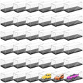 Clear model car display case set with multiple cubed compartments and dark gray bases