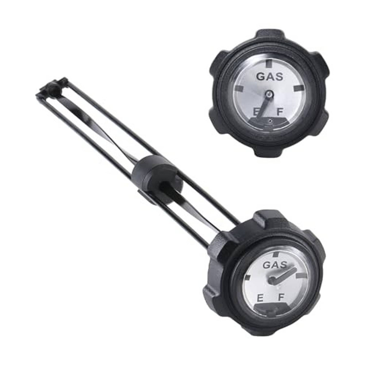 Fuel gauge gas cap with black float rod and round GAS gauge face