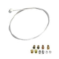 Motorcycle throttle cable repair kit with silver flexible cable and brass fittings