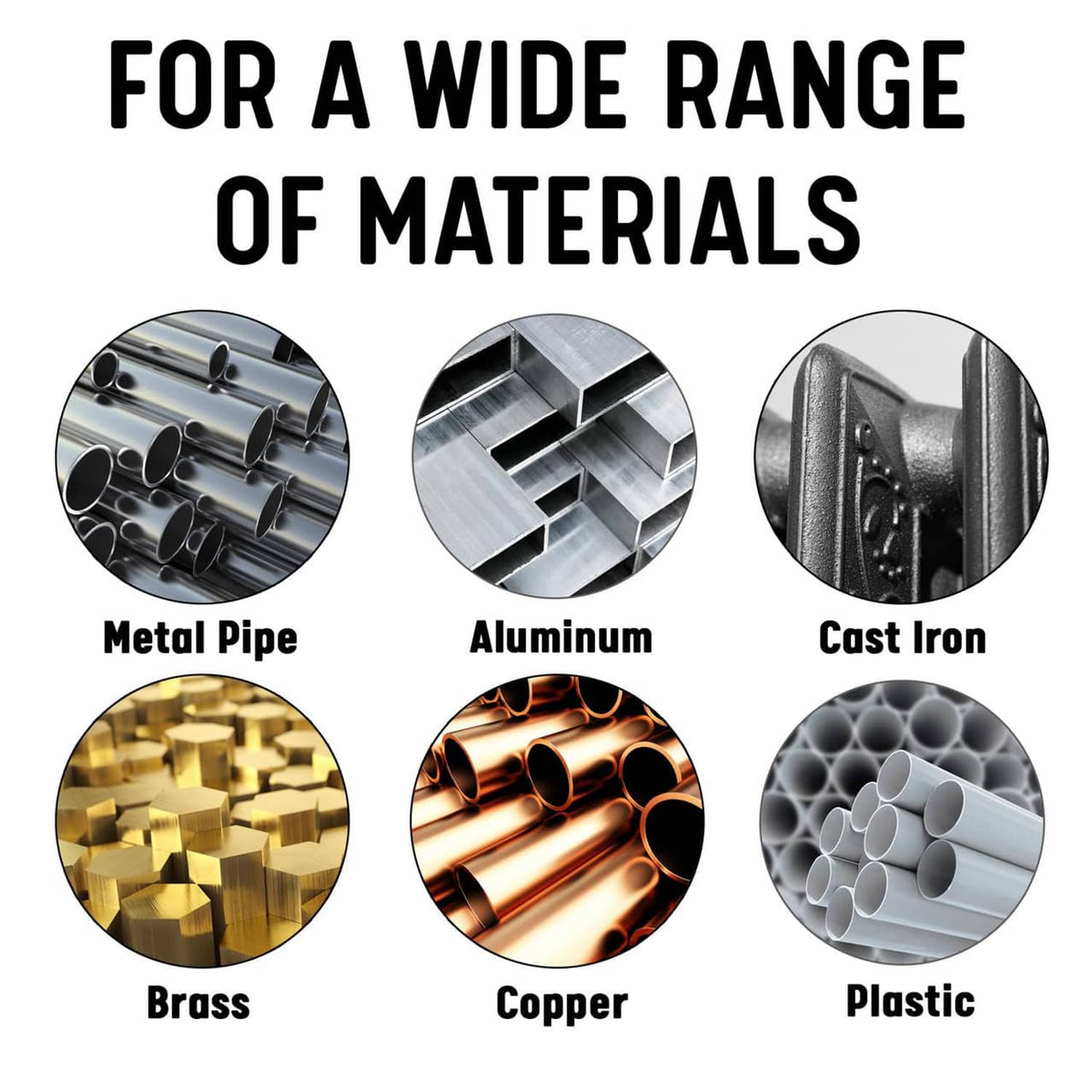 Drill bit for metal, aluminum, cast iron, brass, copper, and plastic materials
