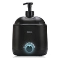 Black hot lather machine with pump dispenser and front temperature control dial