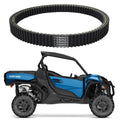 Clutch drive belt loop, black ribbed toothed belt with part-number label on edge