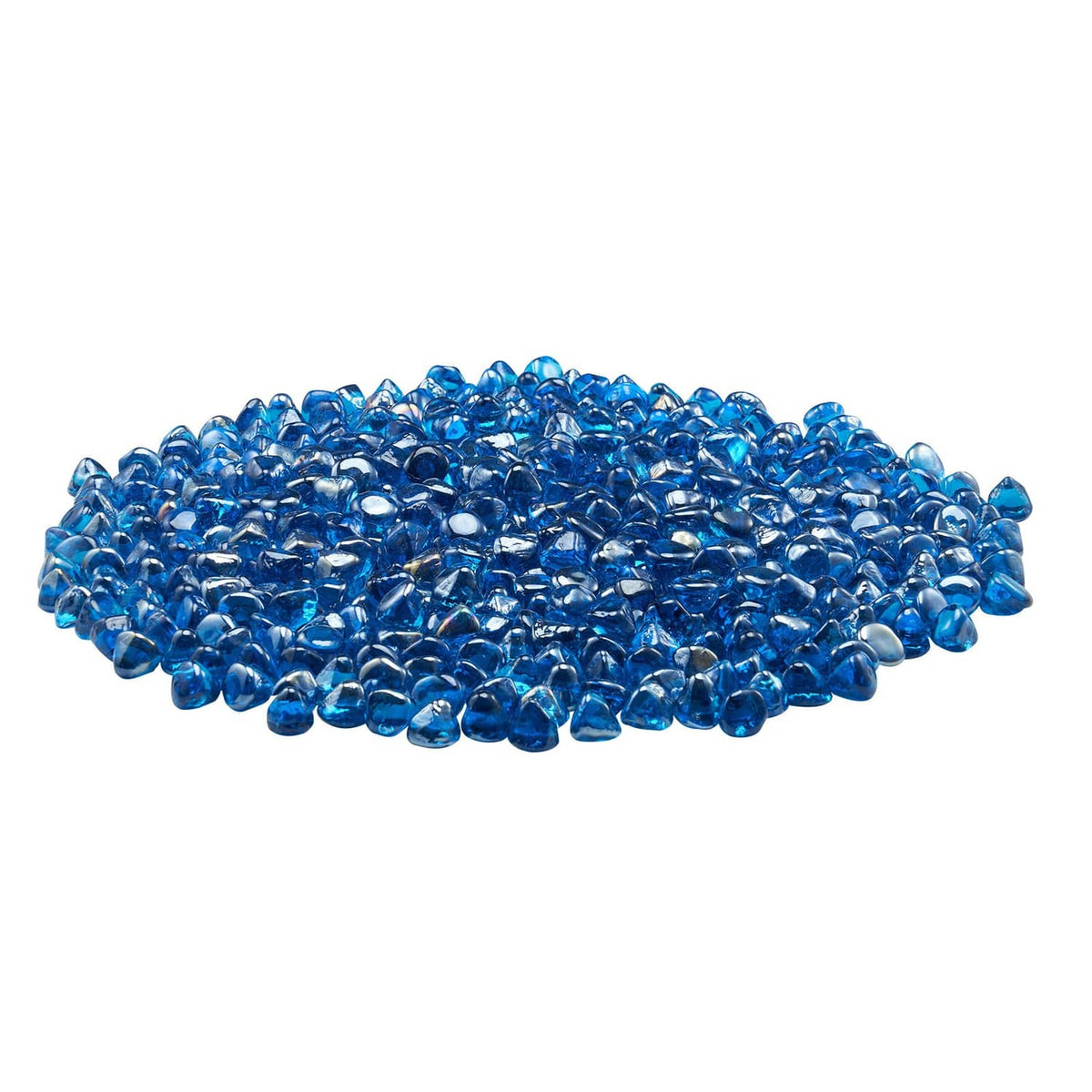 Caribbean blue fire pit glass beads, 1-inch round stones, loose pile