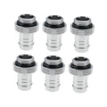 Silver metal hose barb connector set with black sealing ring, G1/4 to 3/8 barb ports