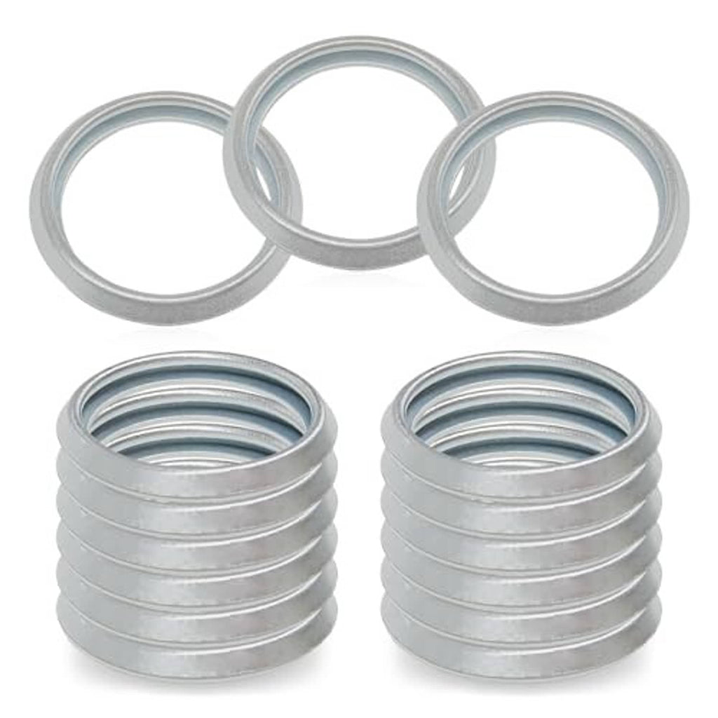 15-piece crush washer set with multiple silver metal rings