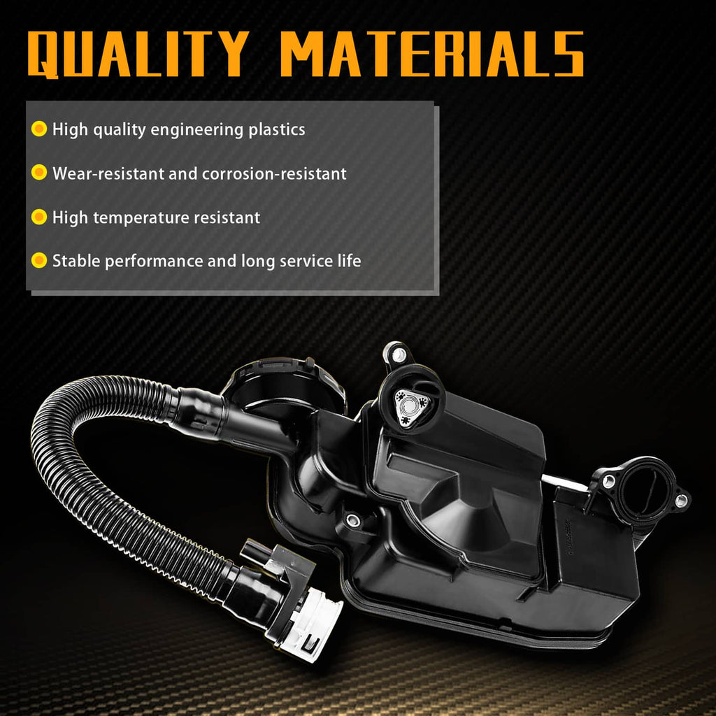 Black oil separator assembly with ribbed hose, outlet and inlet ports