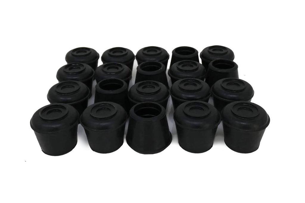 Set of black rubber chair leg tips for 3/4-inch inside diameter legs