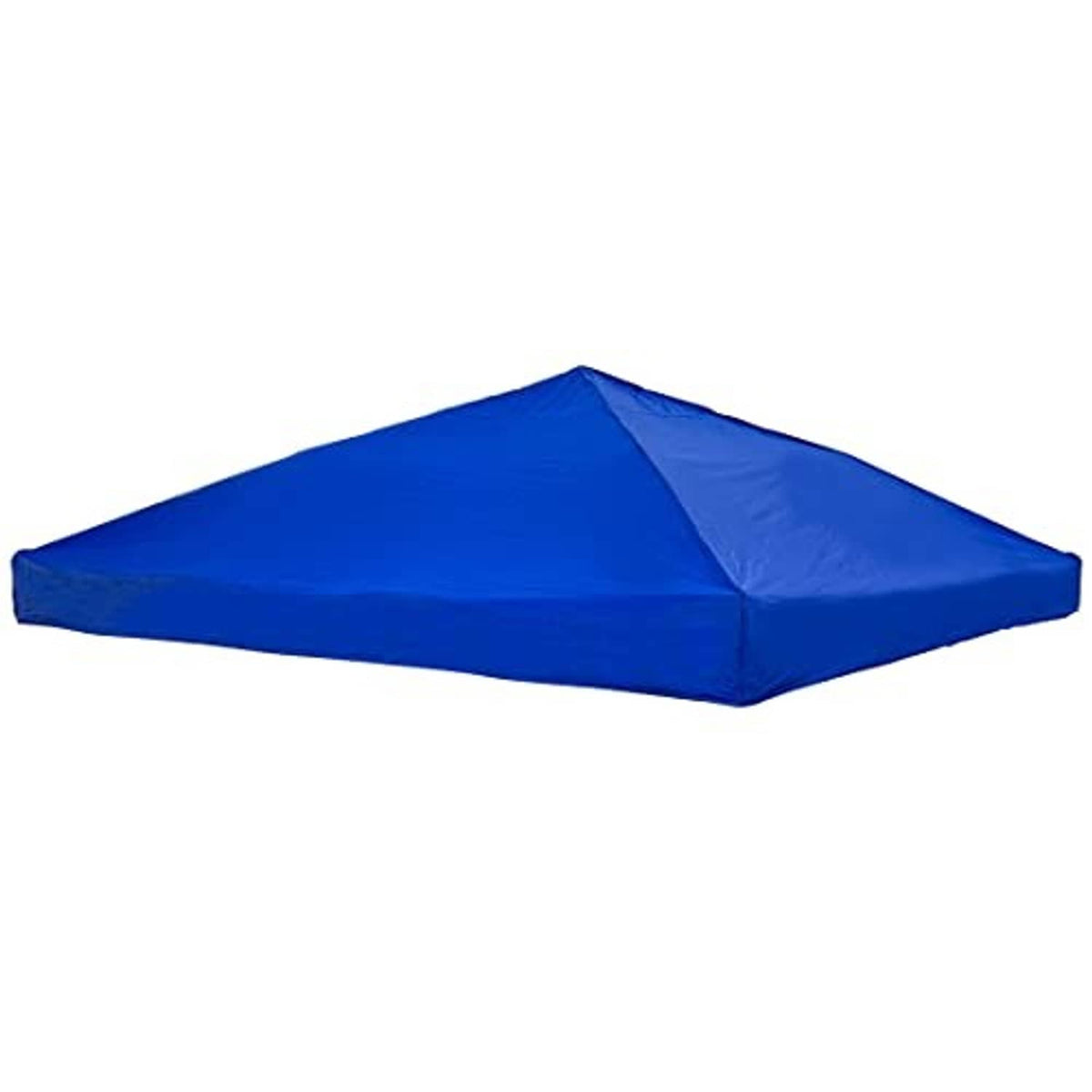 Blue peaked canopy top cover, side view of peaked roof, top-only replacement