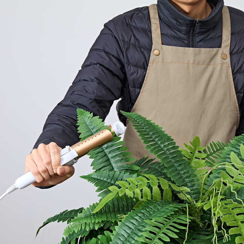 Artificial fern foliage with dense green fronds, multi-leaf spray for outdoor decor