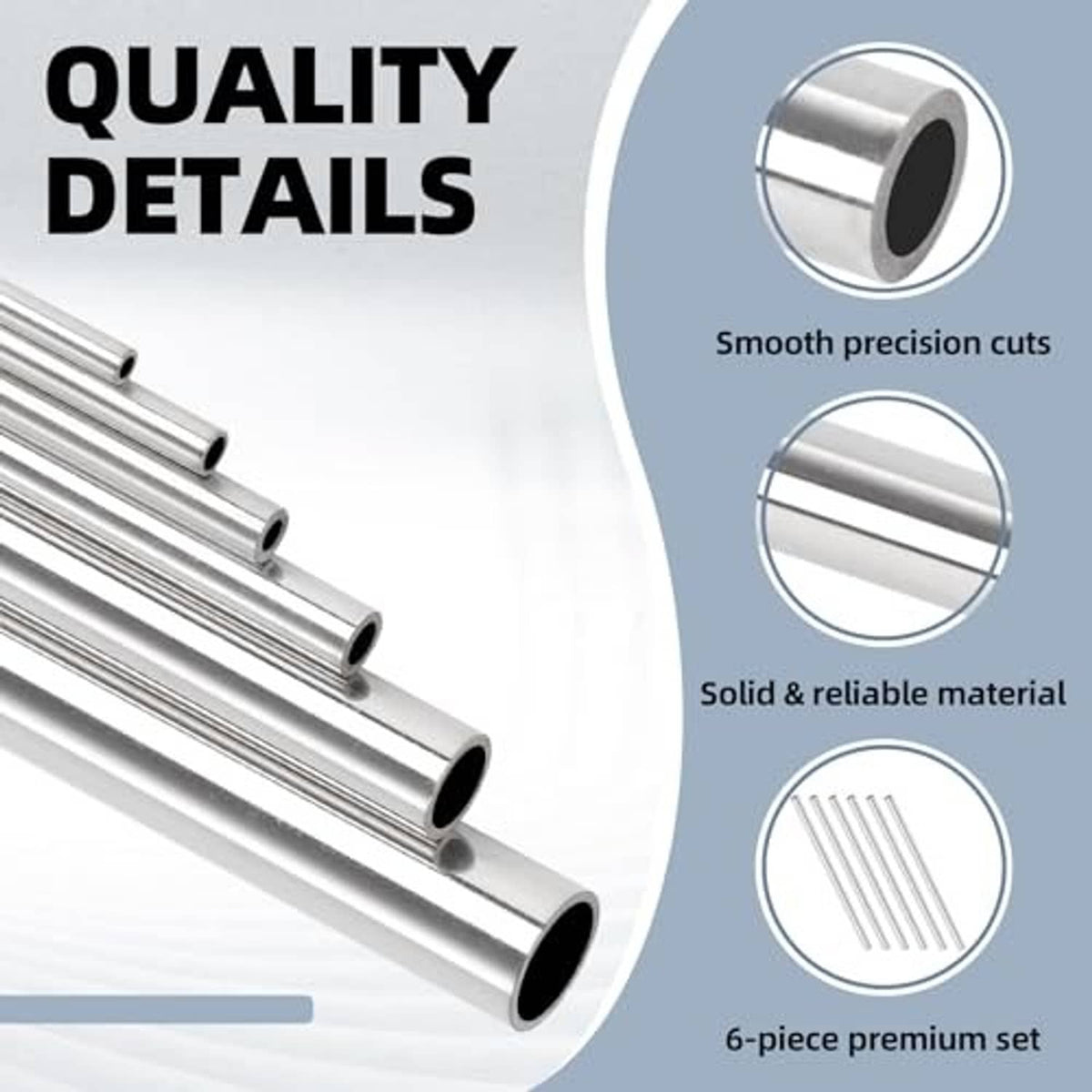 304 stainless steel round tube with smooth precision cut ends, seamless hollow