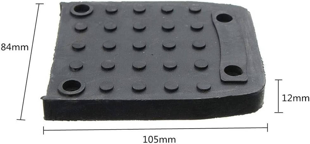 Black anti-slip pad with raised dot texture and mounting holes; approx 105 x 84 mm