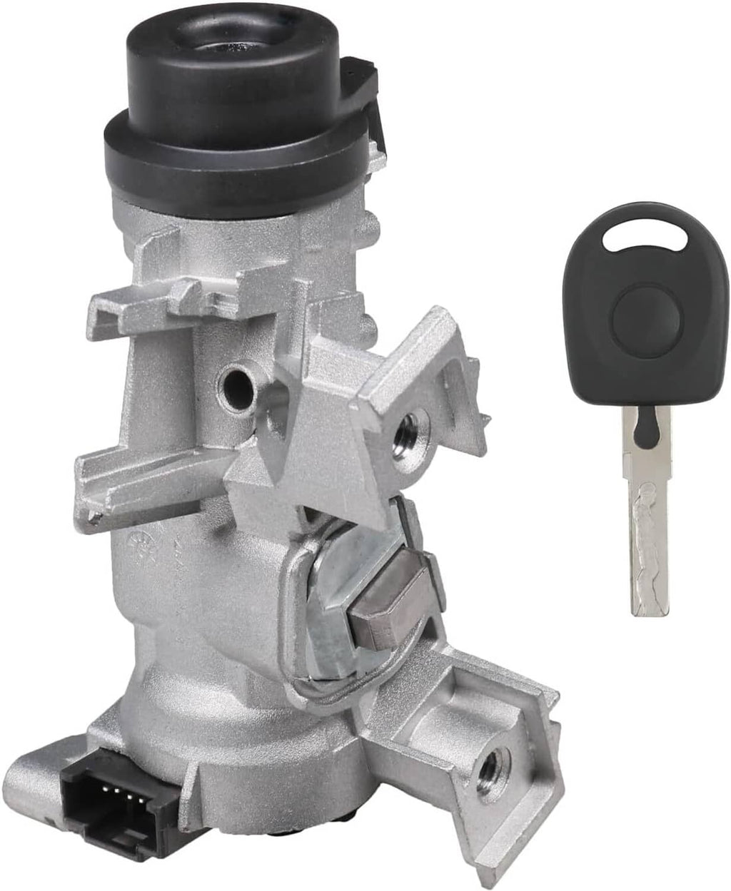 Ignition switch lock cylinder with metal housing and black key