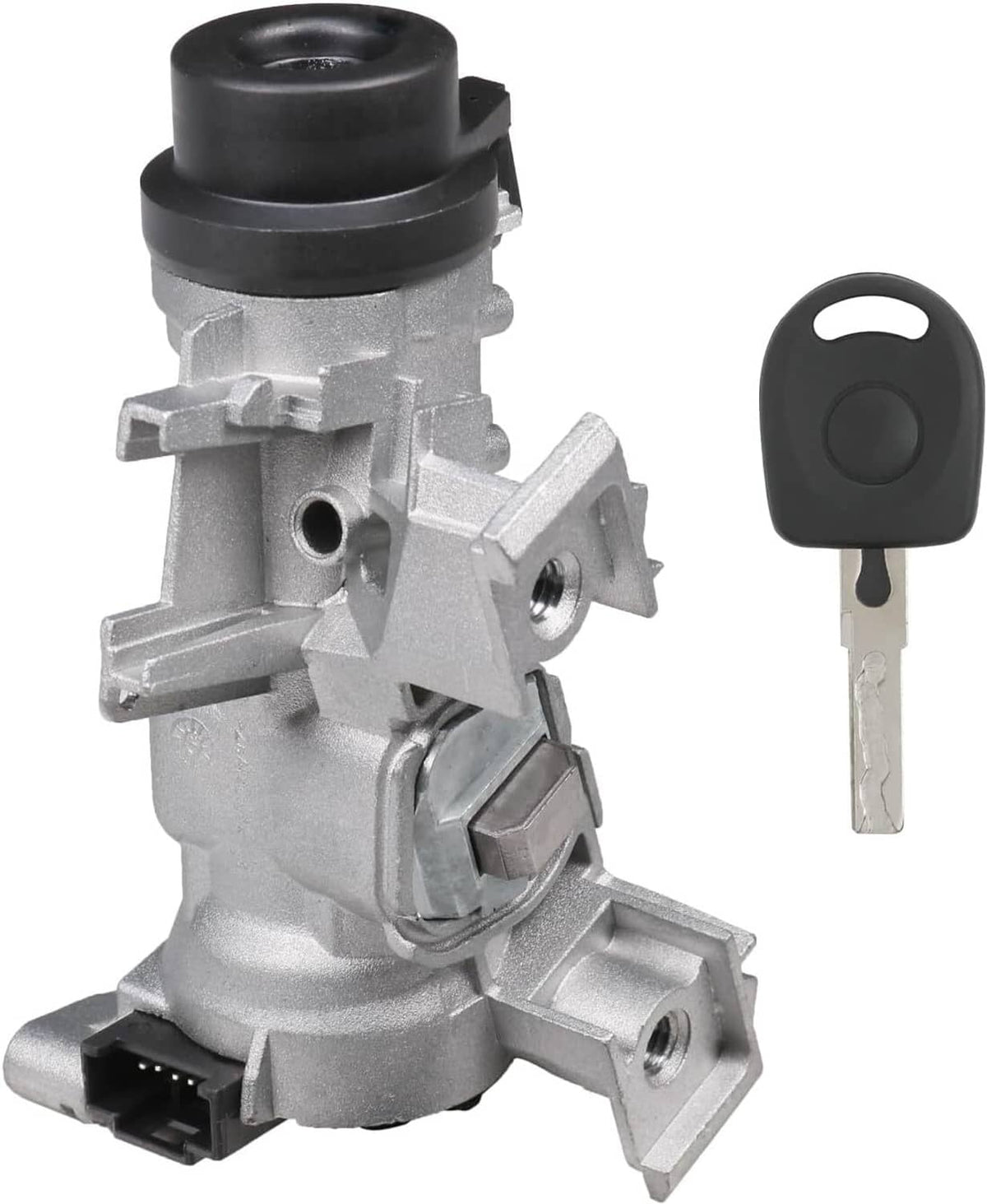 Ignition switch lock cylinder with metal housing and black key