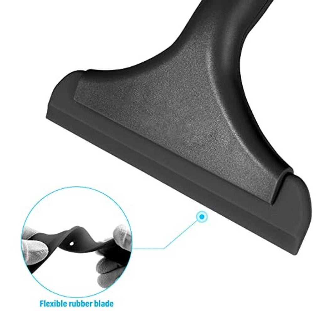 Black squeegee blade with flexible rubber edge and textured contact surface.
