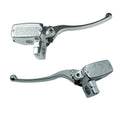 Pair of chrome motorcycle hydraulic brake and clutch master levers