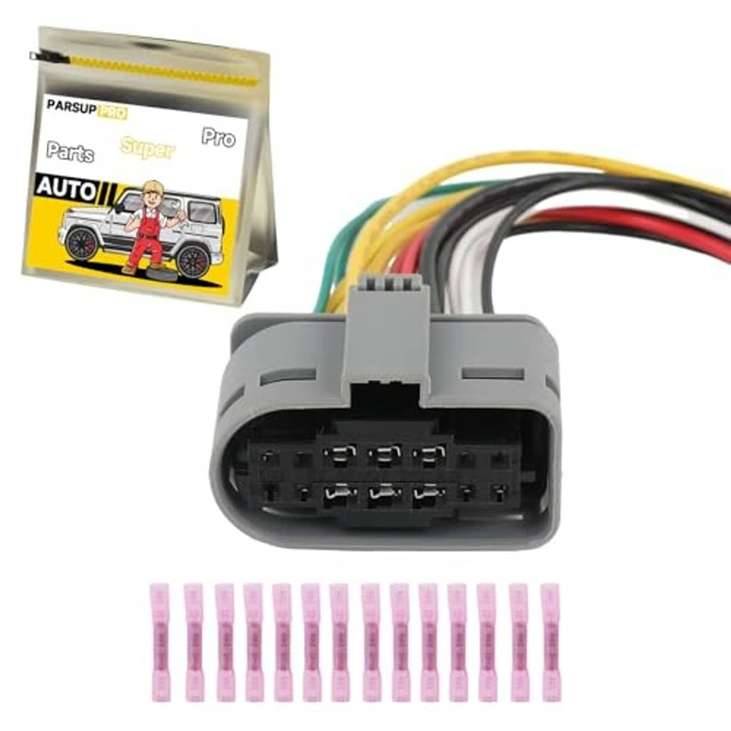 Headlight sensor connector socket, gray housing, multi-wire harness with terminal cover