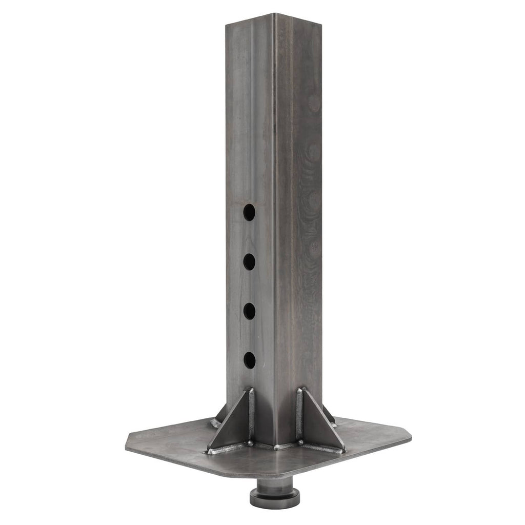 Heavy-duty trailer coupler adapter inner part, square steel base with mounting holes