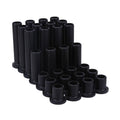 Black A-arm bushing kit, set of cylindrical bushings with open center holes
