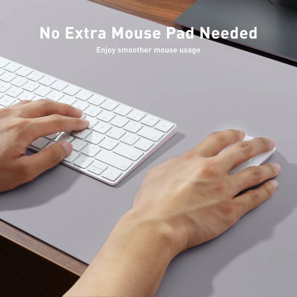 Smoky lavender PU leather desk pad protector for keyboard and mouse use