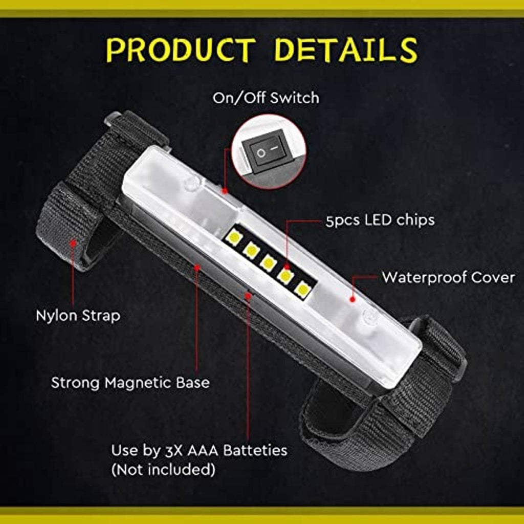 Universal roll bar LED interior light with on/off switch, waterproof cover, nylon strap