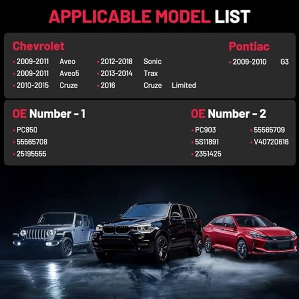 Vehicle lineup with compatibility overview for camshaft position sensor