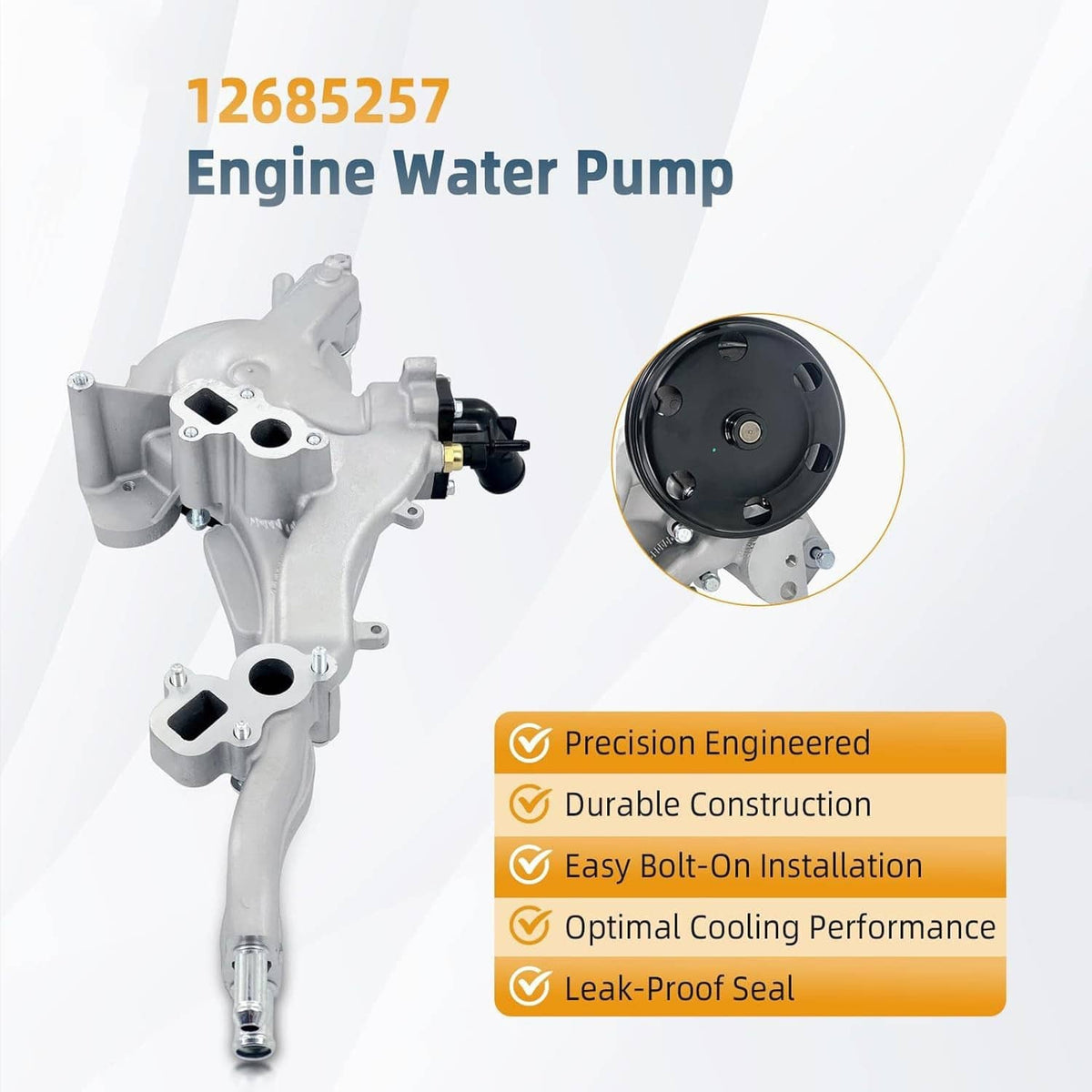 Water pump thermostat with housing, showing spring assembly and temperature opening