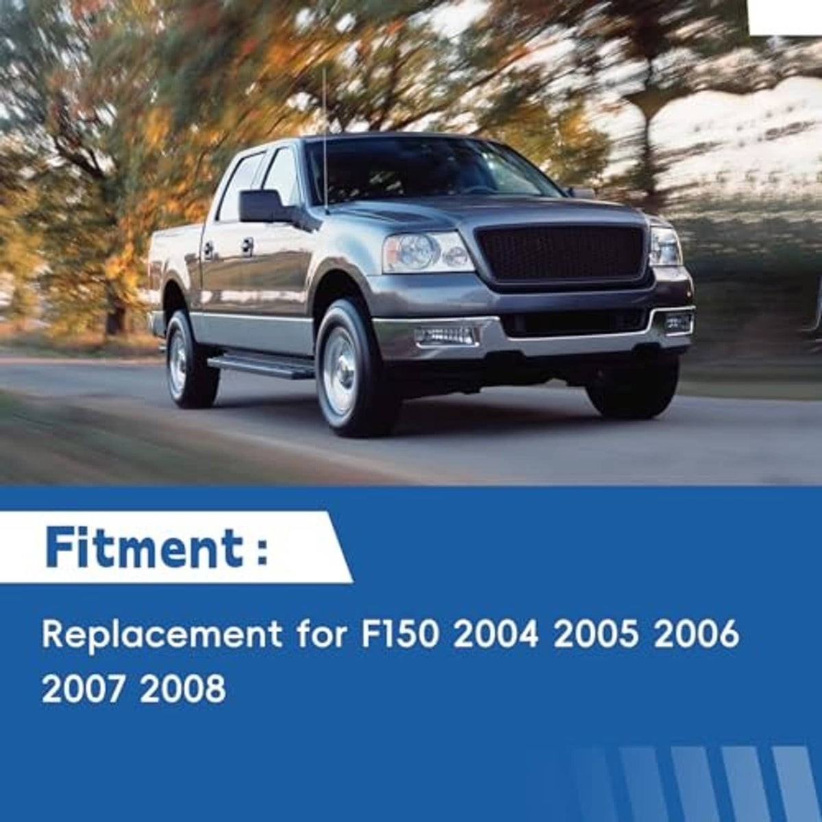 Pickup truck fitment graphic for front driver-side seat cushion replacement (F150 2004-2008)