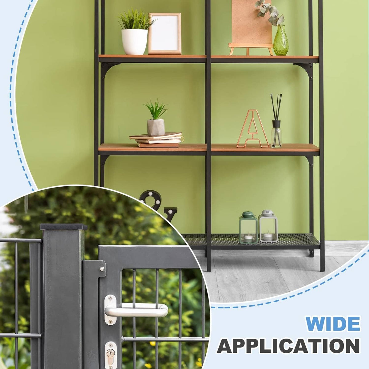 Black rectangle plastic end caps protecting table or shelf posts in an outdoor setting