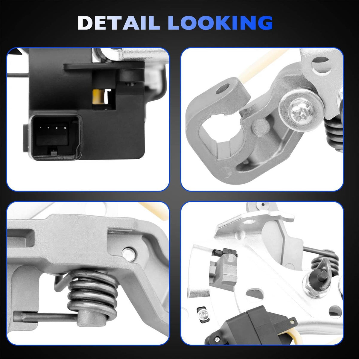 Detail view of gear shift bracket sensor with connector and mounting bolt points