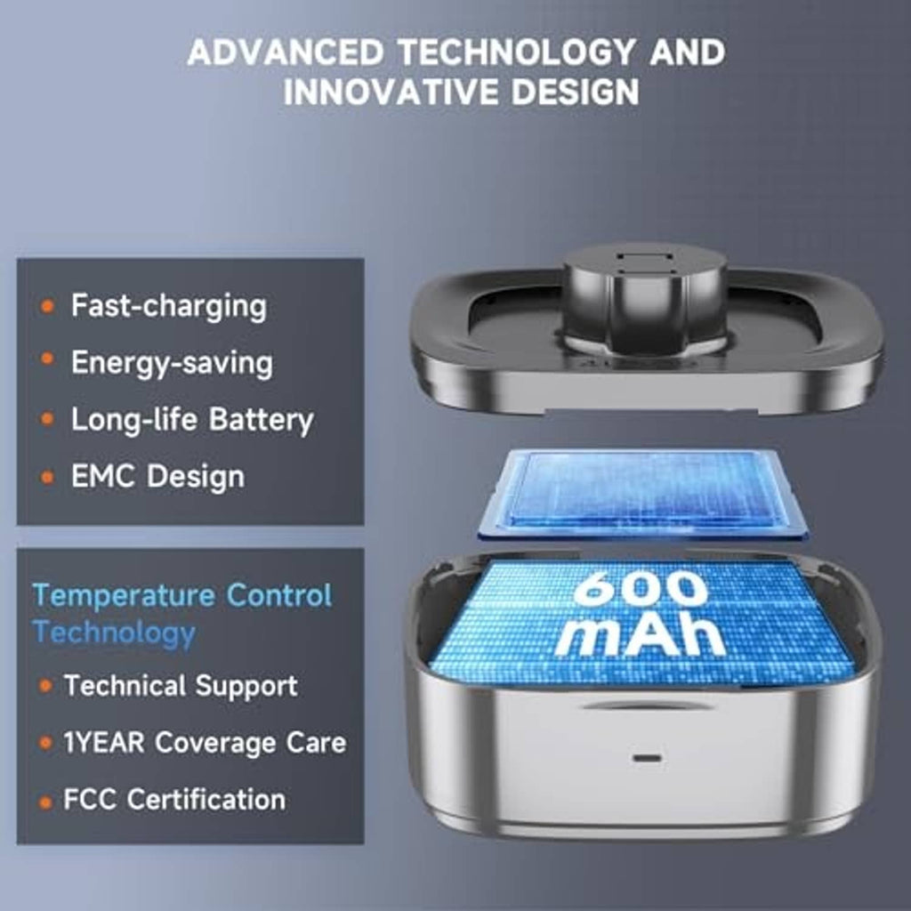 Metal wireless charging case with top charging module and blue battery panel